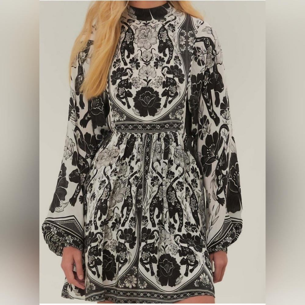 FARMRIO off white flower leopards dress - Picture 5 of 5